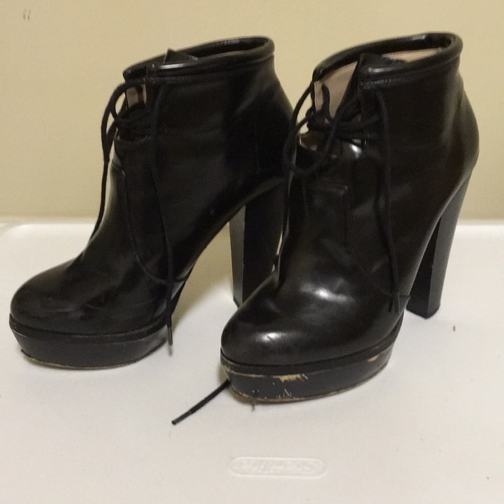 Forever 21 black lace up booties